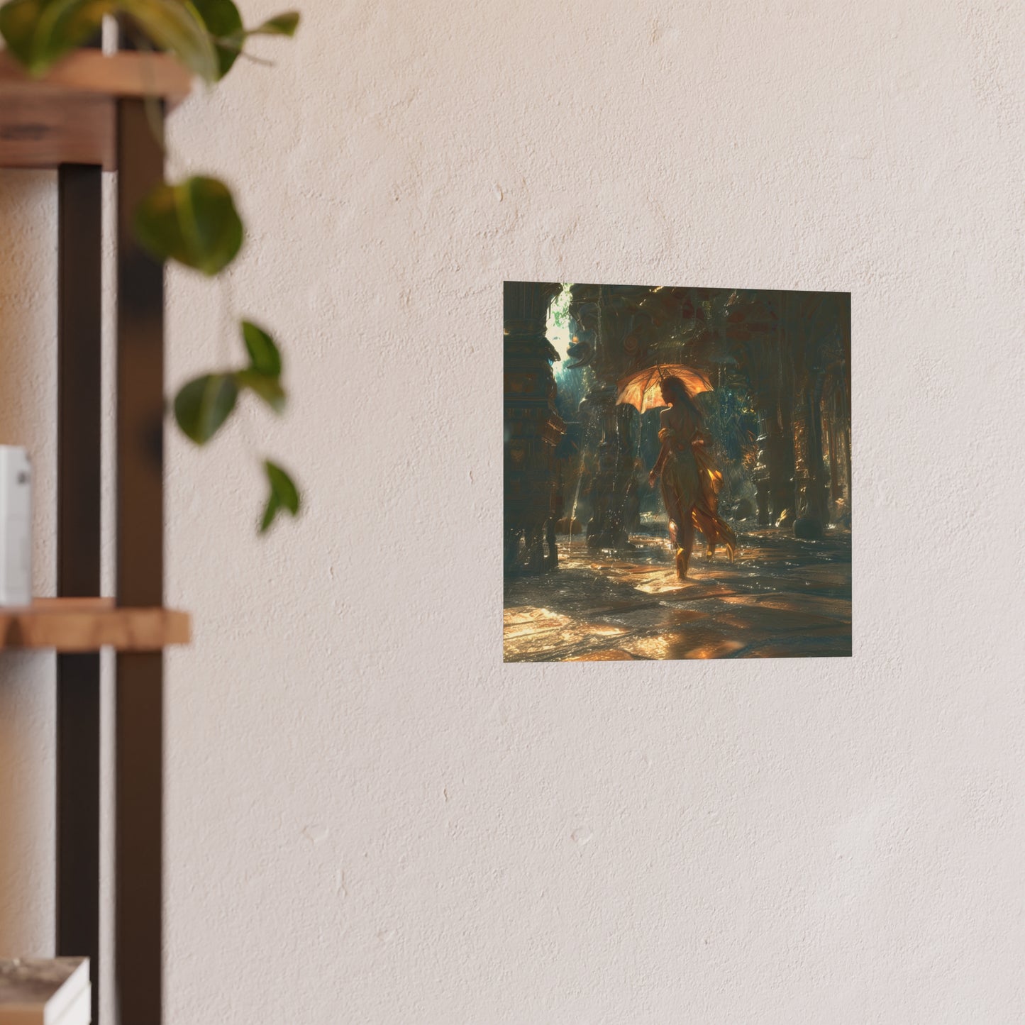 Satin and Archival Matte Posters: Woman in a Pale Yellow Linen Dress #01