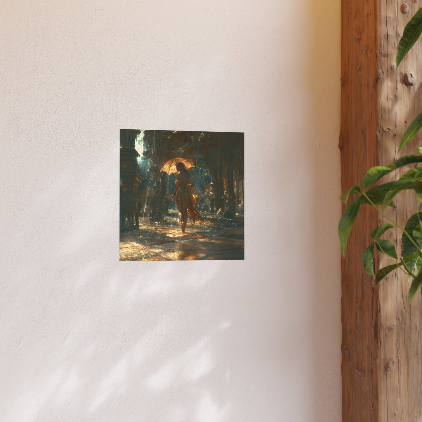 Satin and Archival Matte Posters: Woman in a Pale Yellow Linen Dress #01