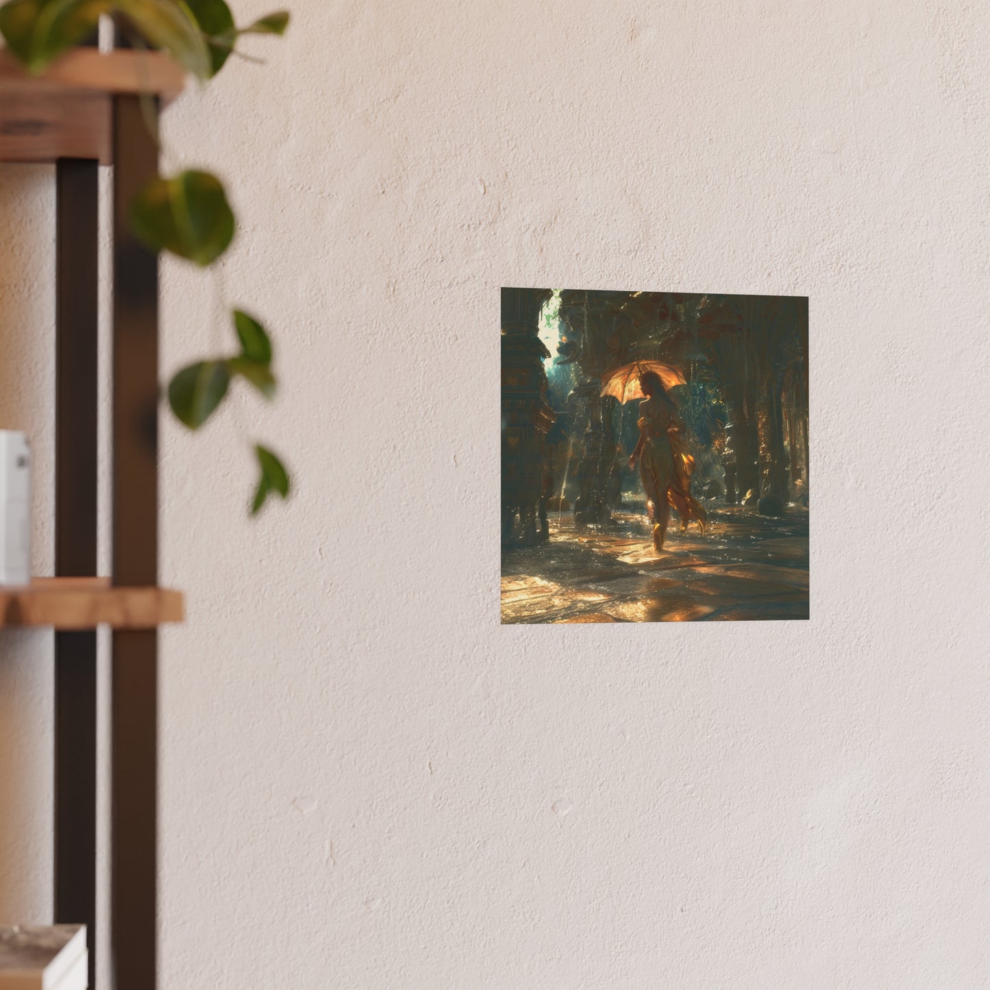 Satin and Archival Matte Posters: Woman in a Pale Yellow Linen Dress #01