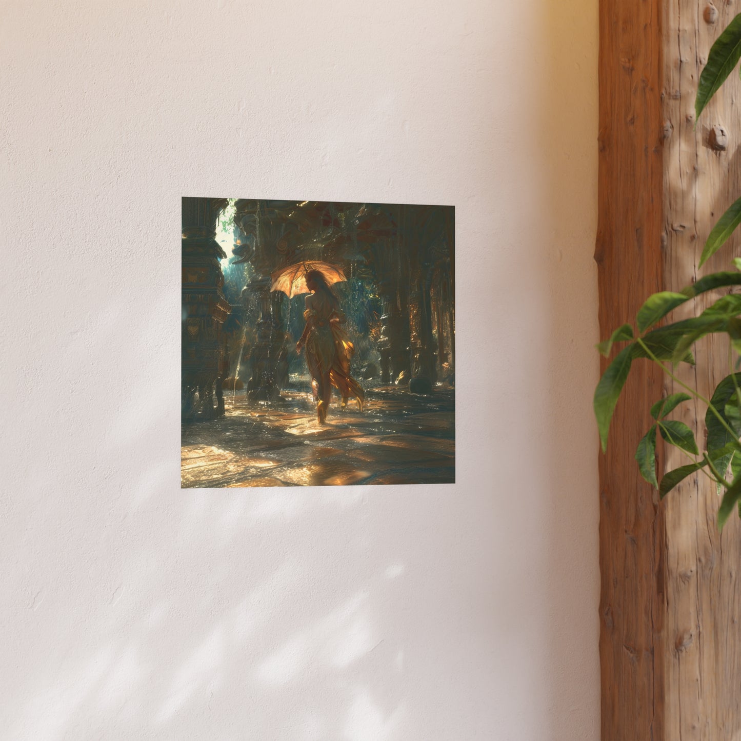 Satin and Archival Matte Posters: Woman in a Pale Yellow Linen Dress #01