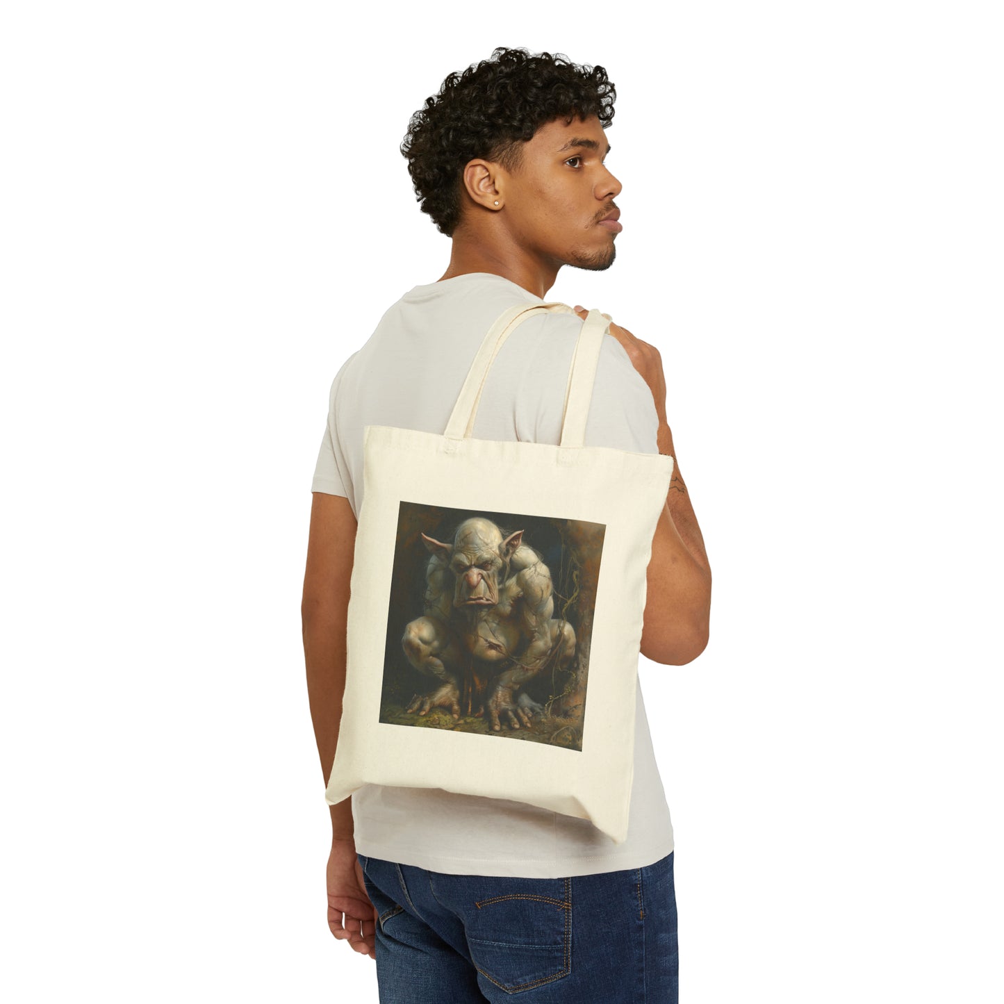 Cotton Canvas Tote Bag: Nasty Troll