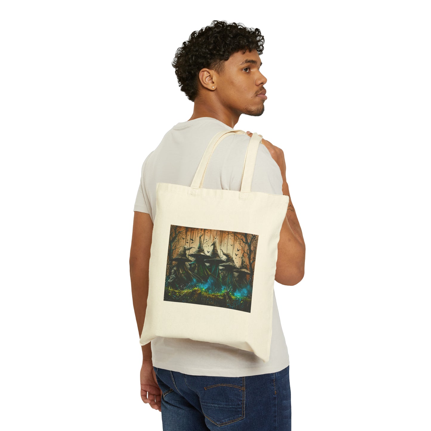 Cotton Canvas Tote Bag: Witches and Wizards #2