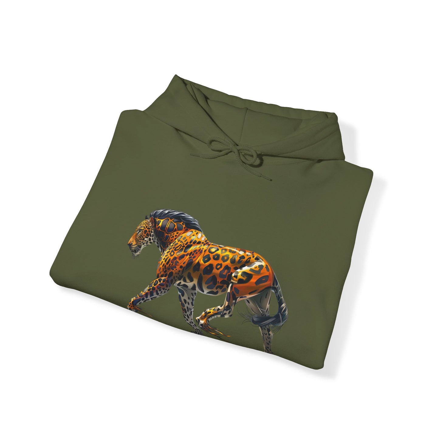 Unisex Heavy Blend™ Hooded Sweatshirt: Leopard/Stallion Hybrid