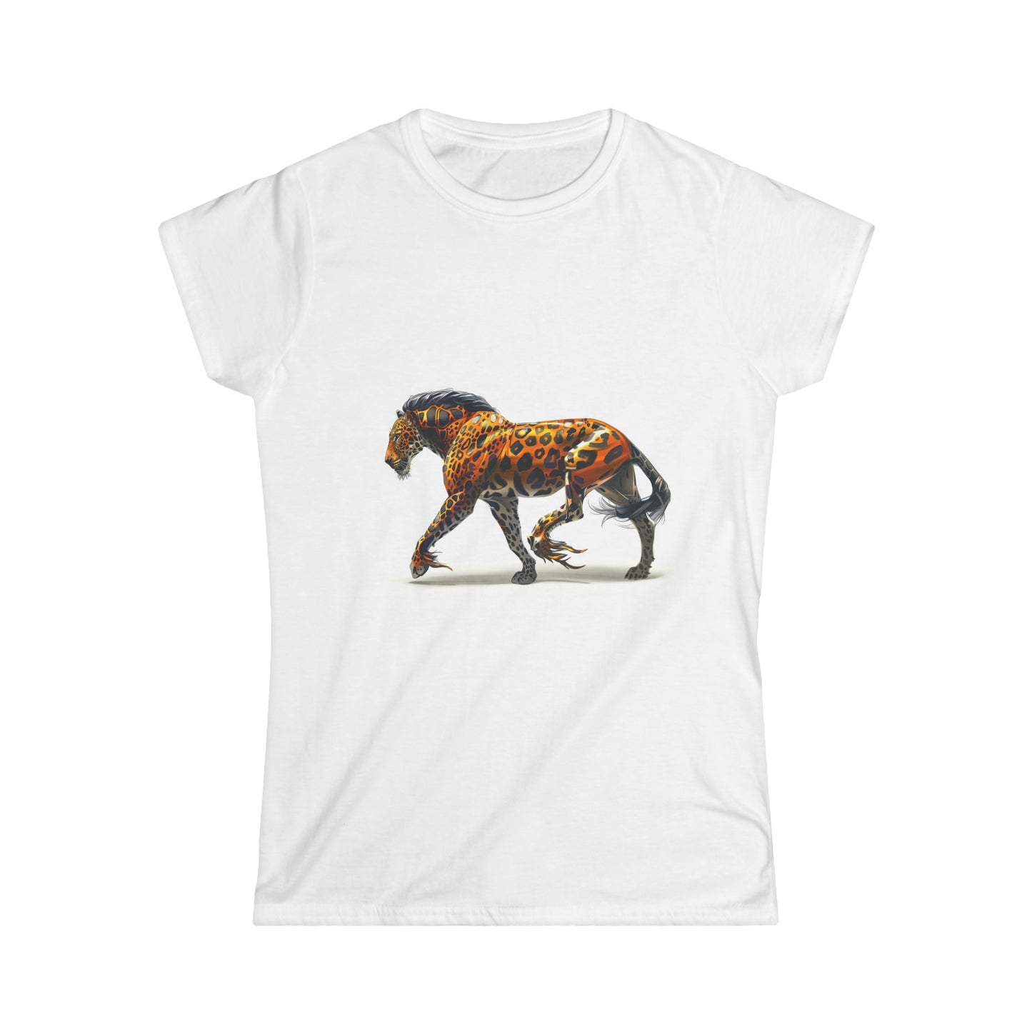 Women's Softstyle Tee: Leopard/Stallion Hybrid