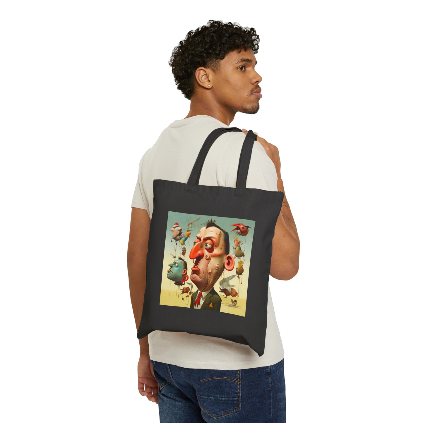 Cotton Canvas Tote Bag: Weird Man