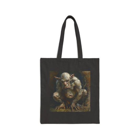 Cotton Canvas Tote Bag: Nasty Troll
