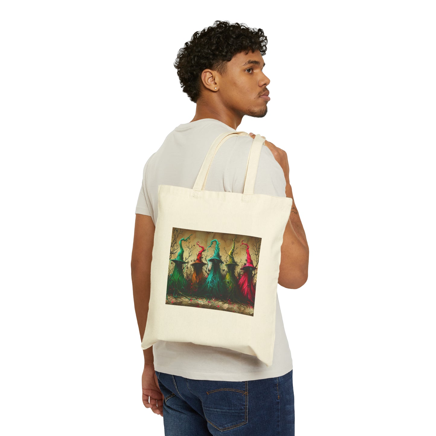 Cotton Canvas Tote Bag: Witches and Wizards #3