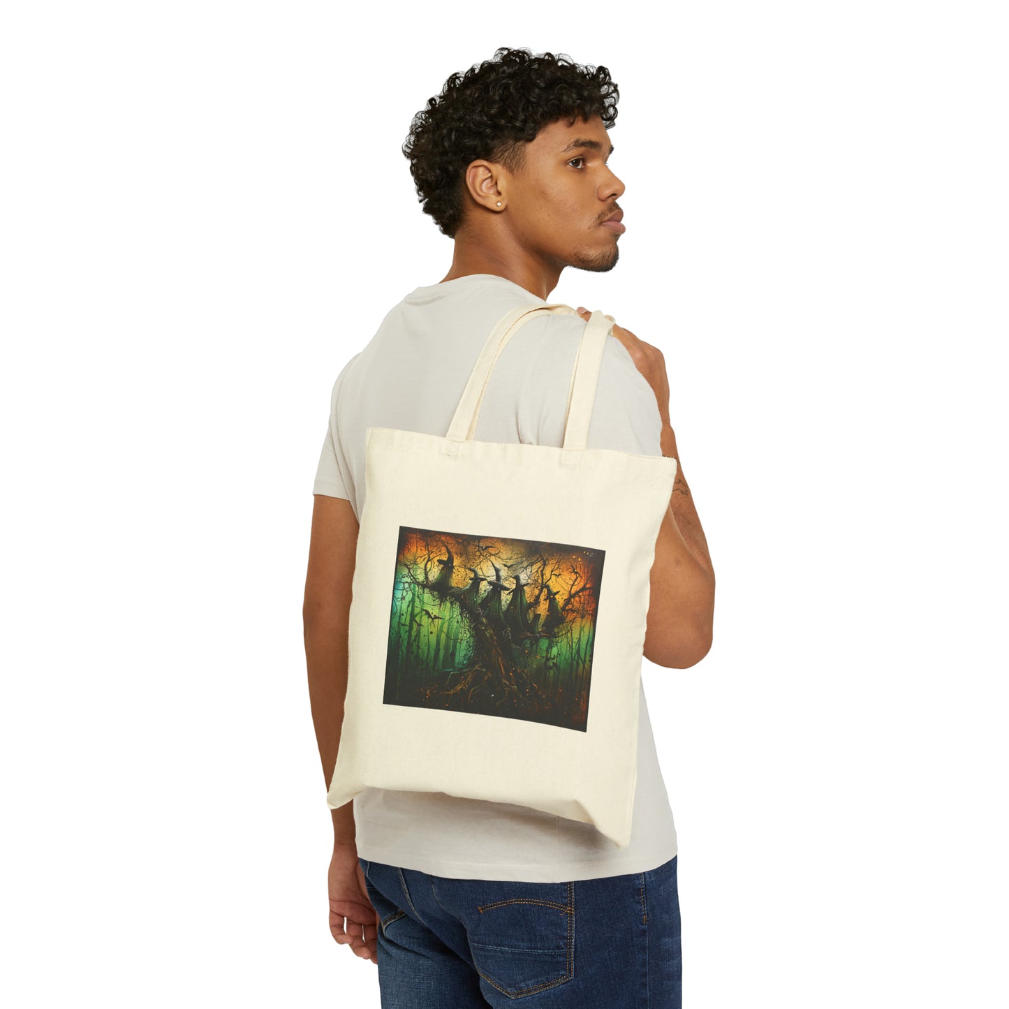 Cotton Canvas Tote Bag: Witches and Wizards #4