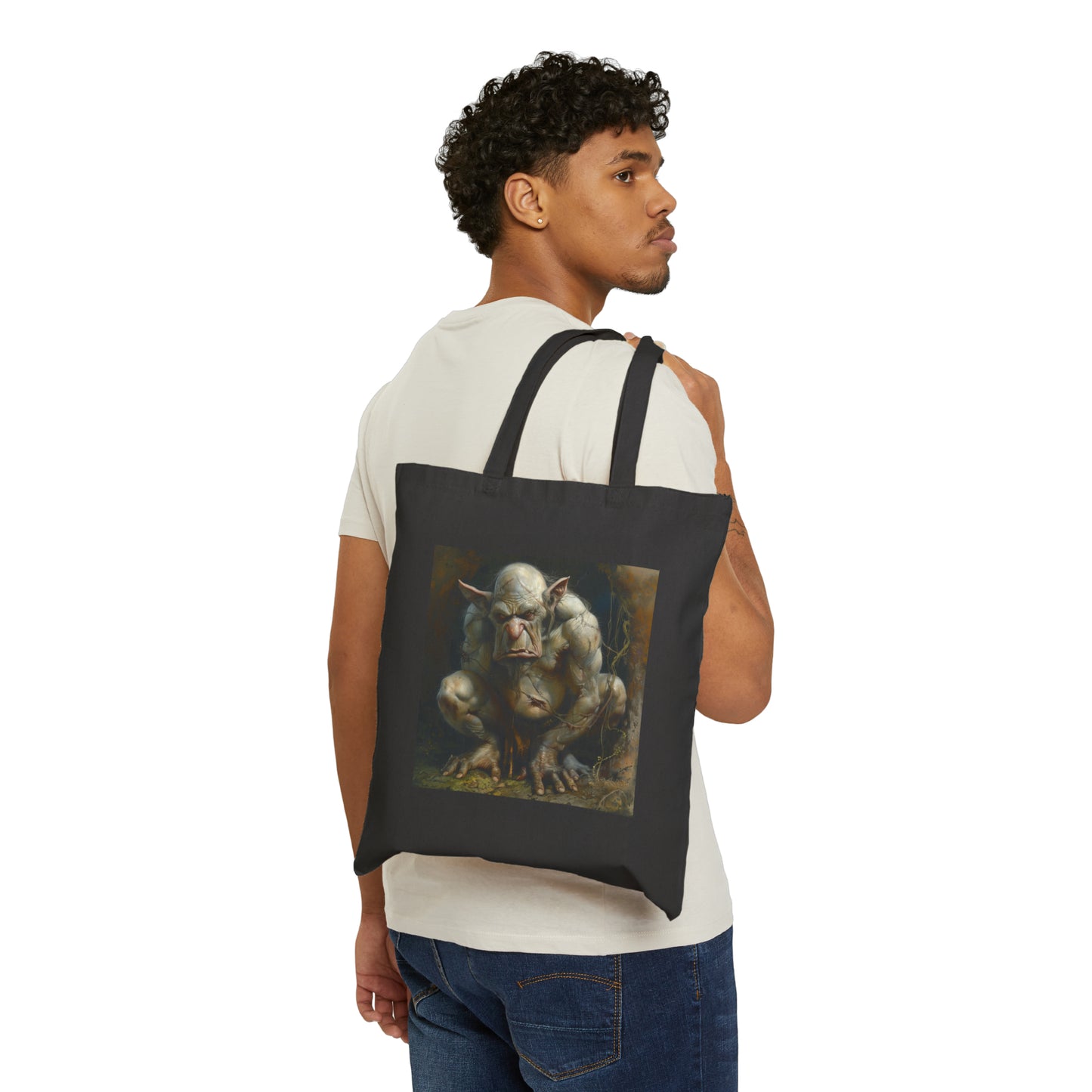 Cotton Canvas Tote Bag: Nasty Troll